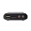 ATEN 2 portu USB-C DisplayPort hibrīda kabeļa KVM slēdzis, 4096 x 2160 pikseļi, 4K Ultra HD, 0,74 W, melns