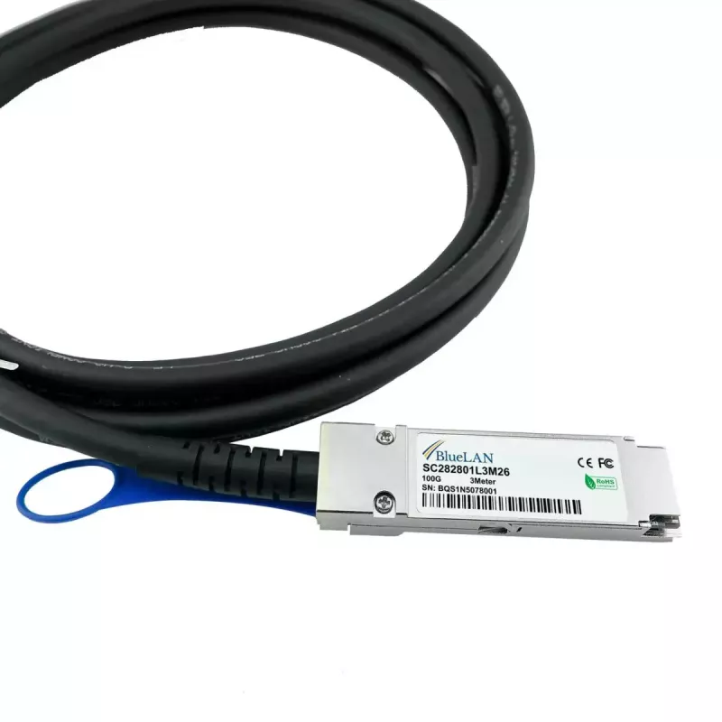 DAC kabelis BlueOptics DAC-Q28-100G-3M 100G 3m QSFP28 vīrišķais
