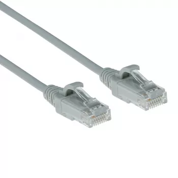 ACT pelēks 1,5 metru LSZH U/UTP CAT6 datu centra plāns komutācijas kabelis ar aizsargājošiem RJ45 savienotājiem