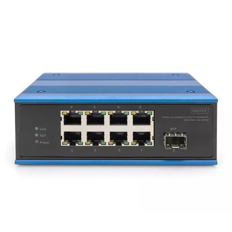 Nepārvaldāms slēdzis Digitus DN-651133 8 portu Fast Ethernet industriālais ar 1 SFP augšupsaiti