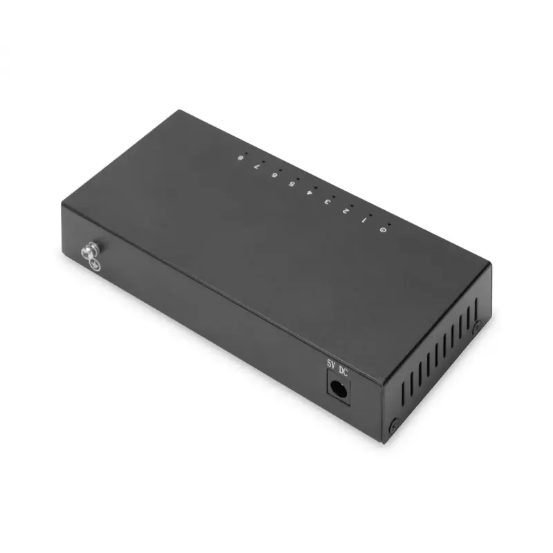 Nepārvaldāms slēdzis Digitus 8 porti 10/100 Mbps Fast Ethernet metāla korpuss