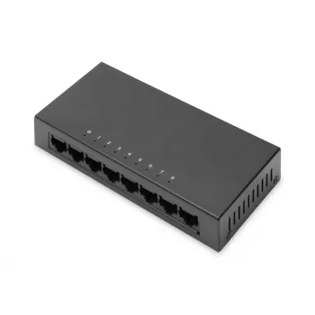 Nepārvaldāms slēdzis Digitus 8 porti 10/100 Mbps Fast Ethernet metāla korpuss