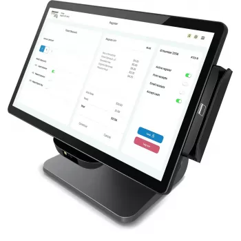 POS monitors Elo Touch Solutions E849902 15.6 collas (39,6 cm) LED 1920×1080, 8 GB RAM, 128 GB SSD, Intel 3,6 GHz, melns