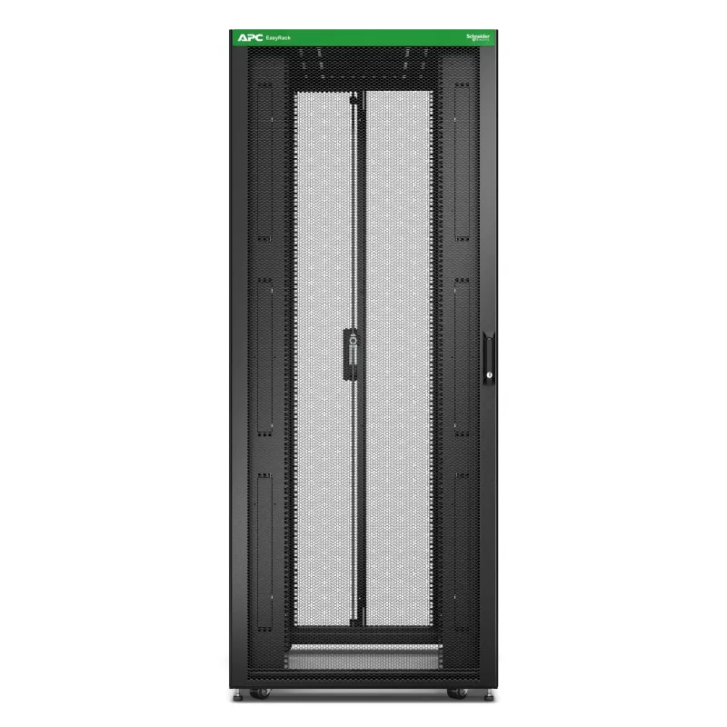 APC Easy Rack, 42U, melns, ar jumtu, riteņiem, kājām, 4 kronšteiniem un apakšu, bez sānu paneļiem, 1991A x 800P x 1200D mm