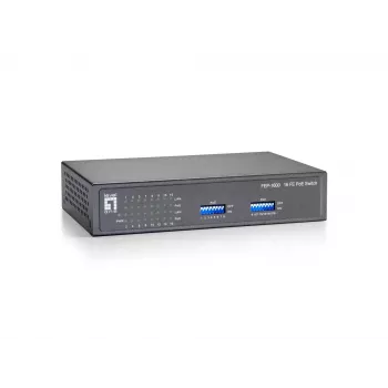 LevelOne 16 portu ātrais Ethernet PoE slēdzis, 90W, Fast Ethernet (10/100), pilnais duplekss, Power over Ethernet (PoE), piestiprināms pie sienas