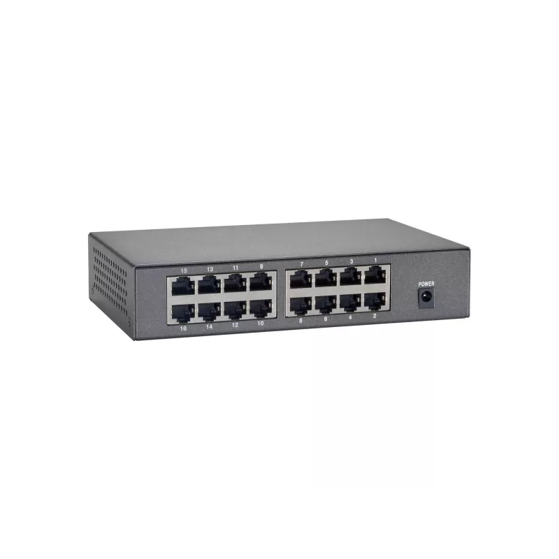 LevelOne 16 portu ātrais Ethernet PoE slēdzis, 90W, Fast Ethernet (10/100), pilnais duplekss, Power over Ethernet (PoE), piestiprināms pie sienas
