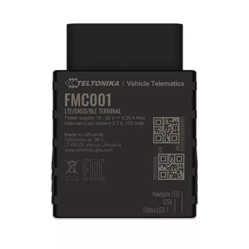 GPS izsekotājs Teltonika FMC001 Car Melns 53g