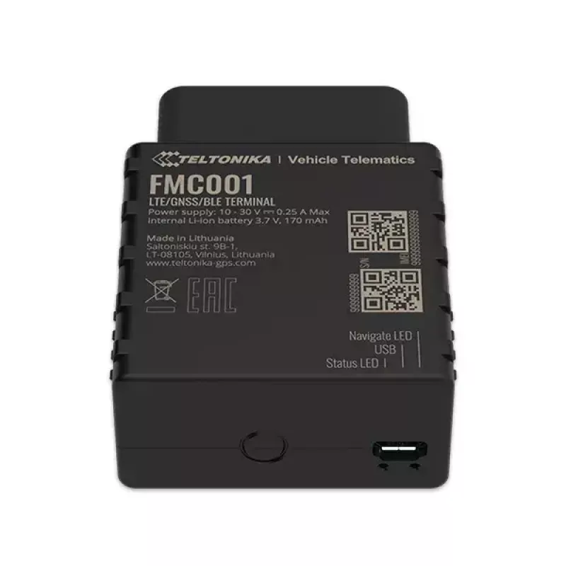 GPS izsekotājs Teltonika FMC001 Car Melns 53g