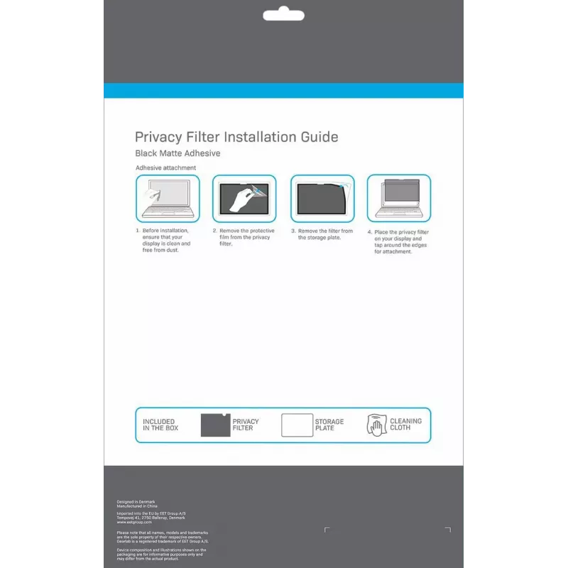 eSTUFF GLBW13305213 ekrāna privātuma filtrs 34,3 cm (13,5 collas) klēpjdatoram, bezrāmja ekrāna privātuma filtrs