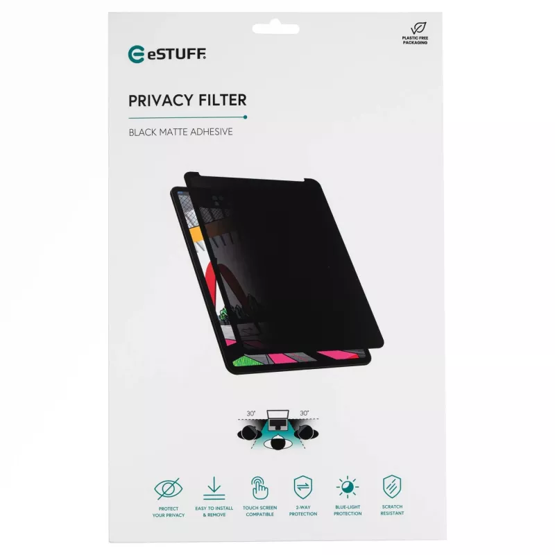 eSTUFF GLBW14326208 displeja privātuma filtrs 35,6 cm (14 collu) klēpjdatoram, bezrāmja displeja privātuma filtrs