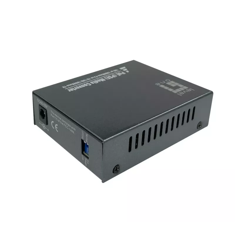 LevelOne RJ45 uz SC Gigabitu mediju pārveidotājs, PoE PSE, vienmoda šķiedra, 20 km
