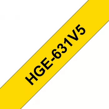 Marķēšanas lente Brother HGE-631V5 — melna, lietošanai ar PT-9500PC PT-9700PC PT-9800PCN RL-700S