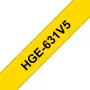 Marķēšanas lente Brother HGE-631V5 — melna, lietošanai ar PT-9500PC PT-9700PC PT-9800PCN RL-700S