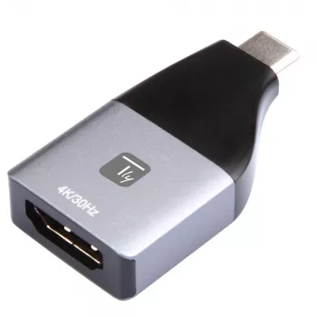 Techly IADAP USBC-HDMI4K USB grafiskais adapteris 4096 x 2160 pikseļi Melna, Sudraba