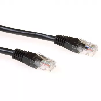 ACT melns 2 metru U/UTP CAT6 komutācijas kabelis ar RJ45 savienotājiem