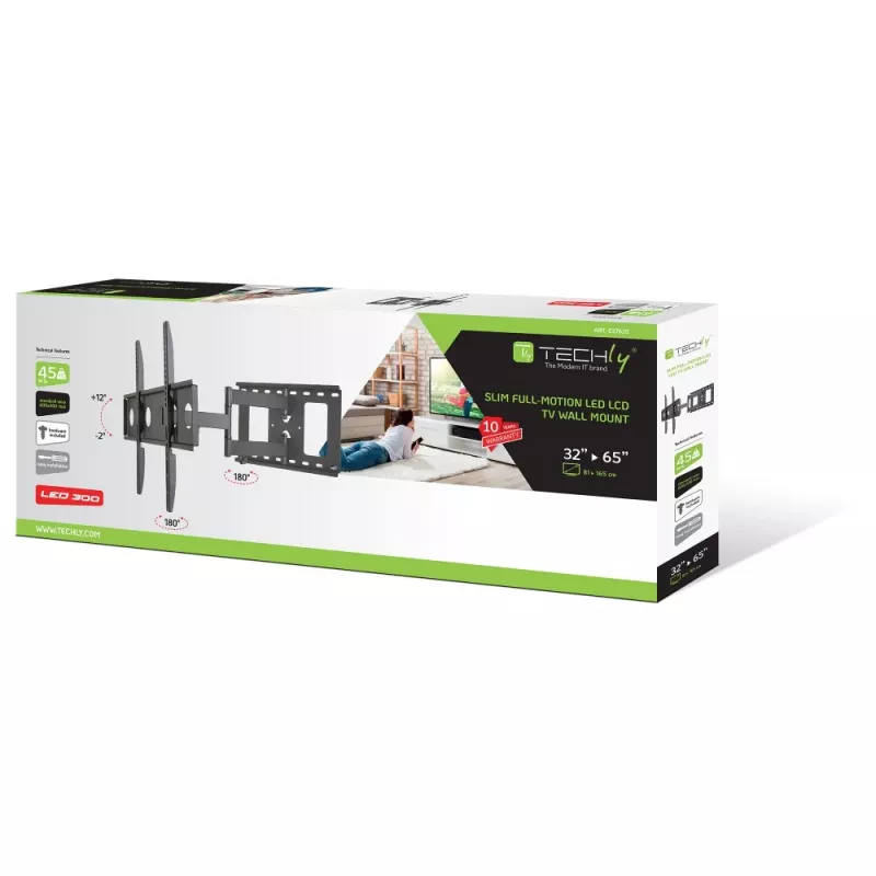 Techly ICA-PLB 148L TV kronšteins/statīvs 165,1 cm (65 collas) Melns