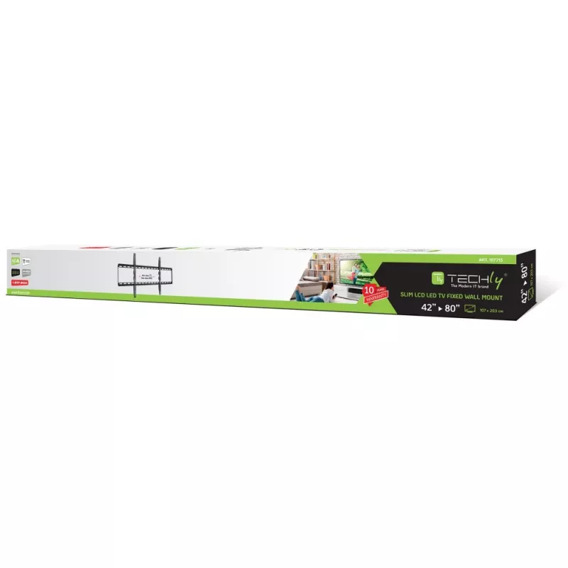 Techly ICA-PLB 162XL TV sienas stiprinājums/statīvs 2,03 m (80 collas) Melns