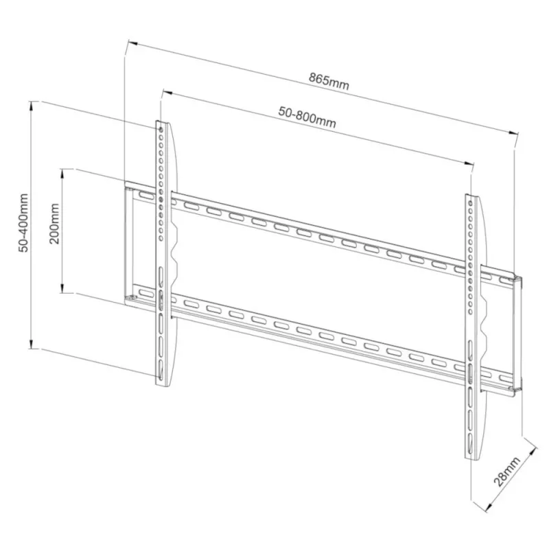 Techly ICA-PLB 162XL TV sienas stiprinājums/statīvs 2,03 m (80 collas) Melns