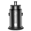Techly Mini automašīnas lādētājs USB-A un USB-C Quick Charge 3.0 38 W, melnā metāla korpusā