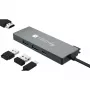 Techly IUSB32C-HUB4HPD klēpjdatora dokstacija/porta replikators ar vadu USB 3.2 Gen 2 (3.1 Gen 2) Type-C pelēks