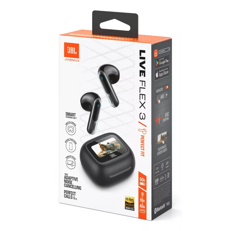 JBL Live Flex 3 Bezvadu austiņas Iekšauss Zvaniem/Mūzikai/Sportam/Ikdienai Melnas