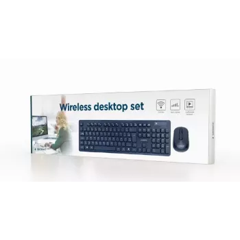 Gembird KBS-WCH-03-DE tastatūra un pele iekļauta universāla RF bezvadu QWERTZ vācu melna