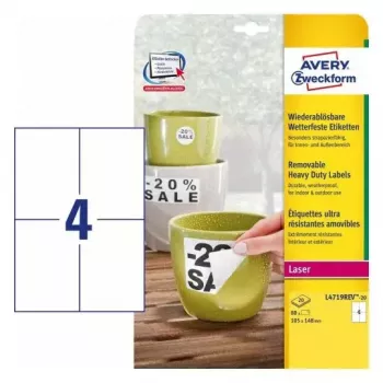 Pašlīmējošā printera etiķete Avery L4719REV-20