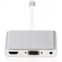 Microconnect LIGHT-HUB4 interfeisa centrmezgls Lightning 480 Mbit/s Sudrabains