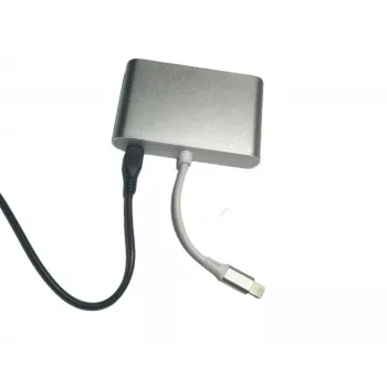 Microconnect LIGHT-HUB4 interfeisa centrmezgls Lightning 480 Mbit/s Sudrabains