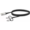USB kabelis Schwaiger LKU 100 1,5 m USB 2.0 A Micro-USB B melns sudrabains