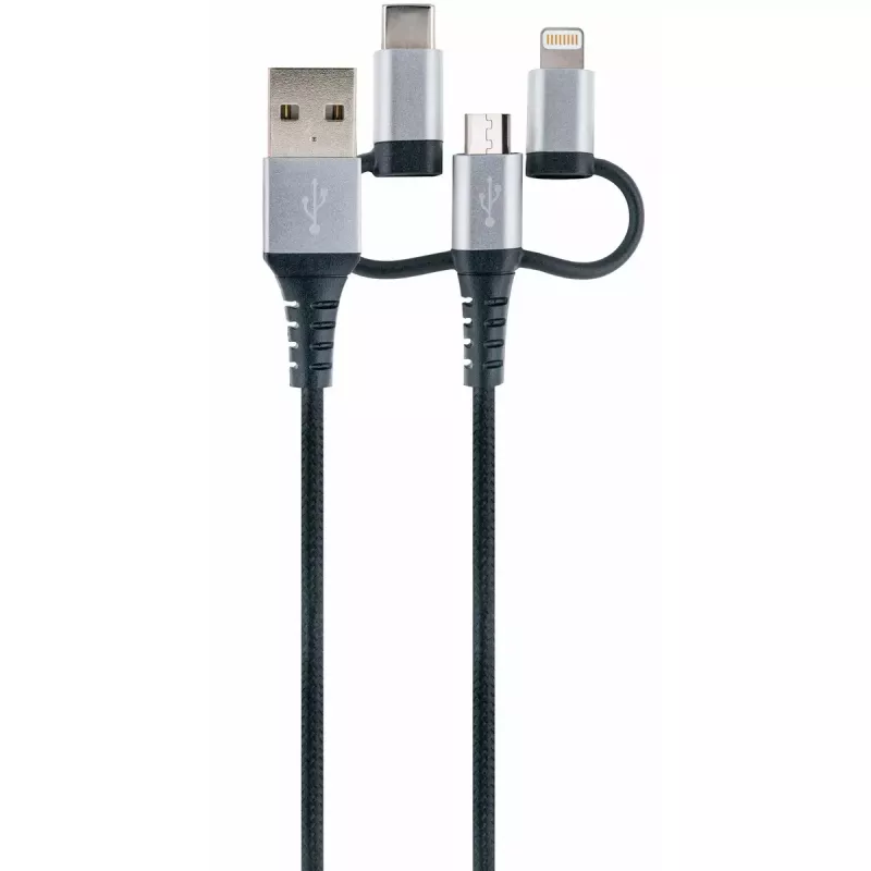 USB kabelis Schwaiger LKU 100 1,5 m USB 2.0 A Micro-USB B melns sudrabains