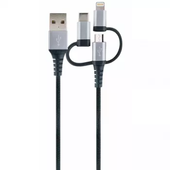 USB kabelis Schwaiger LKU 100 1,5 m USB 2.0 A Micro-USB B melns sudrabains