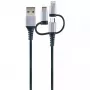 USB kabelis Schwaiger LKU 100 1,5 m USB 2.0 A Micro-USB B melns sudrabains