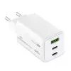 Mobilo ierīču lādētājs MediaRange MRMA116-2 — Iekštelpu maiņstrāvas ātrais lādētājs, 100–240 V ieeja, līdz 20 V izeja, 2× USB-C, balts