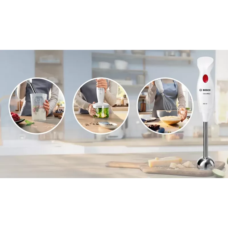 Bosch MSM24500 blenderis Iegremdējamais blenderis 400 W Sarkans, Balts