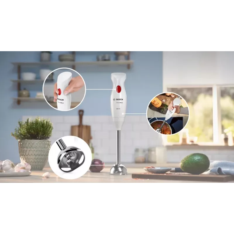 Bosch MSM24500 blenderis Iegremdējamais blenderis 400 W Sarkans, Balts