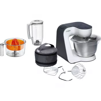 Bosch MUM5 Start Line universālais virtuves kombains 800 W 3,9 L oranžs, sudrabains, caurspīdīgs, balts