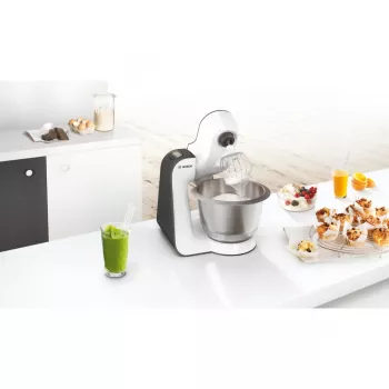 Bosch MUM5 Start Line universālais virtuves kombains 800 W 3,9 L oranžs, sudrabains, caurspīdīgs, balts