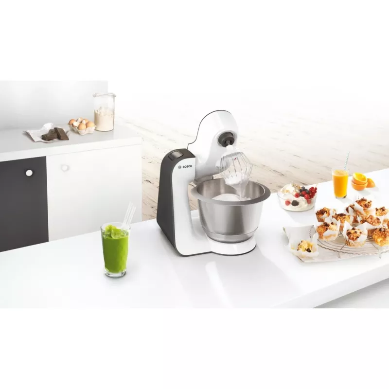Bosch MUM5 Start Line universālais virtuves kombains 800 W 3,9 L oranžs, sudrabains, caurspīdīgs, balts