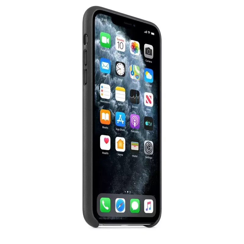 Apple iPhone 11 Pro Max ādas maciņš melnā krāsā