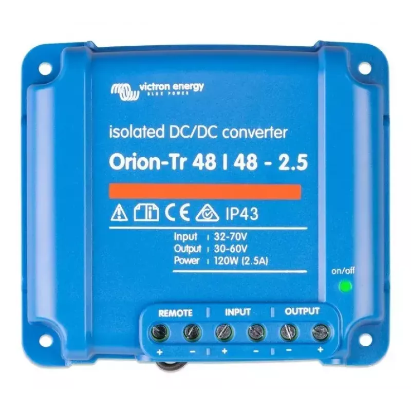 DC-DC pārveidotājs Victron Energy Orion-Tr 48/48-2.5A 120 W — izolēts 48 V uz 48,2 V