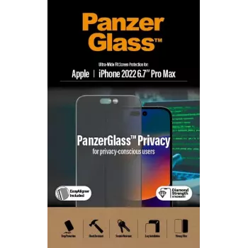 PanzerGlass ® Privātuma ekrāna aizsargs iPhone 14 Pro Max | Ultra-Wide Fit ar EasyAligner