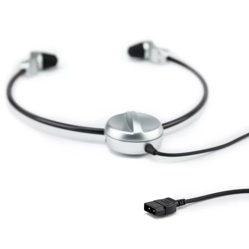 Grundig Swingphone 568 austiņas vadu ar zoda stiprinājumu melnas, sudrabotas