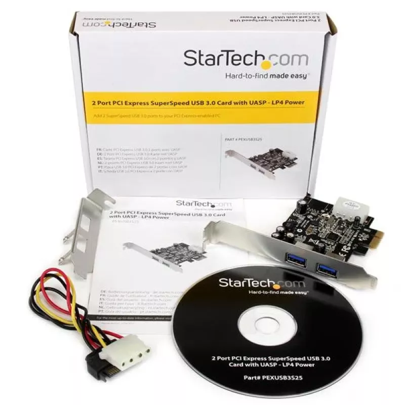 StarTech.com 2 portu PCI Express (PCIe) SuperSpeed USB 3.0 kartes adapteris ar UASP - LP4 barošanu