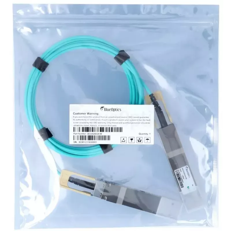 BlueOptics QDD-400-AOC3M-BO InfiniBand optiskās šķiedras kabelis 3 m QSFP-DD