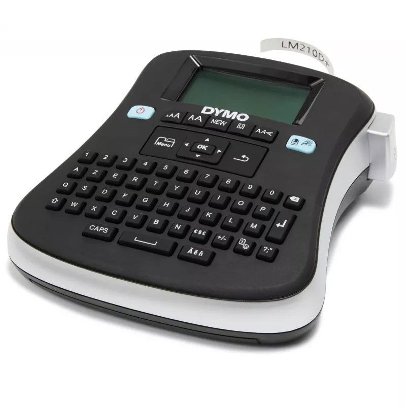 DYMO LabelManager ® ™ 210D - AZY, AZERTY, D1, termiskā pārnese, 180 x 180 DPI, 12 mm/sek, melns, sudrabains