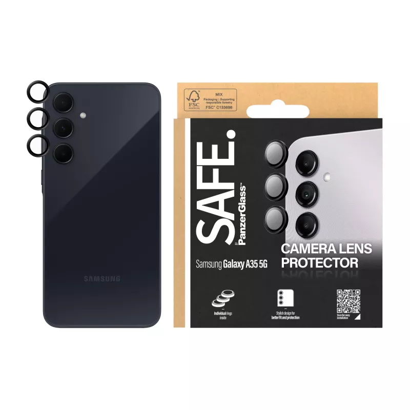 PanzerGlass SAFE. by ® Kameras objektīva aizsargs Melns Samsung Galaxy A35 5G