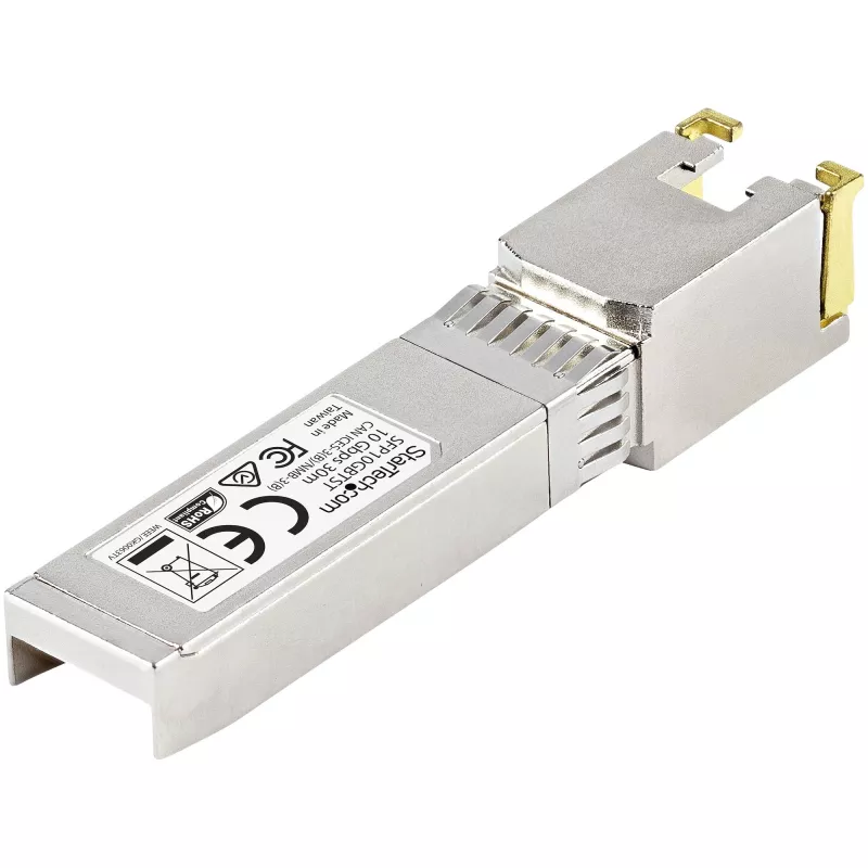StarTech.com MSA saderīgs SFP+ raiduztvērēja modulis - 10GBASE-T~MSA nekodēts SFP+ modulis - 10GBASE-T - SFP uz RJ45 Cat6/Cat5e - 10GE gigabitu Ethernet SFP+ - RJ-45 30m