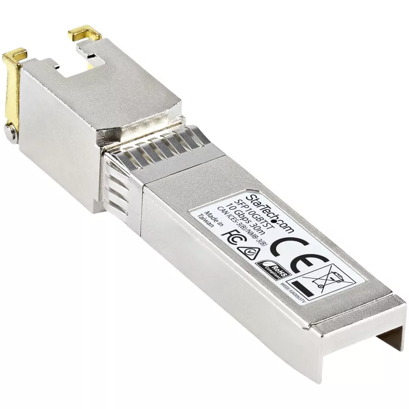 StarTech.com MSA saderīgs SFP+ raiduztvērēja modulis - 10GBASE-T~MSA nekodēts SFP+ modulis - 10GBASE-T - SFP uz RJ45 Cat6/Cat5e - 10GE gigabitu Ethernet SFP+ - RJ-45 30m