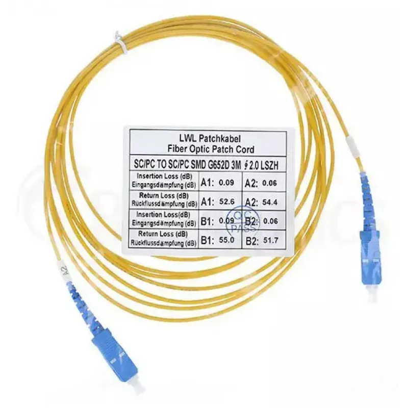 Optiskās šķiedras kabelis BlueOptics SFP2222BU30MK SC G.657.A1 30 m Dzeltens